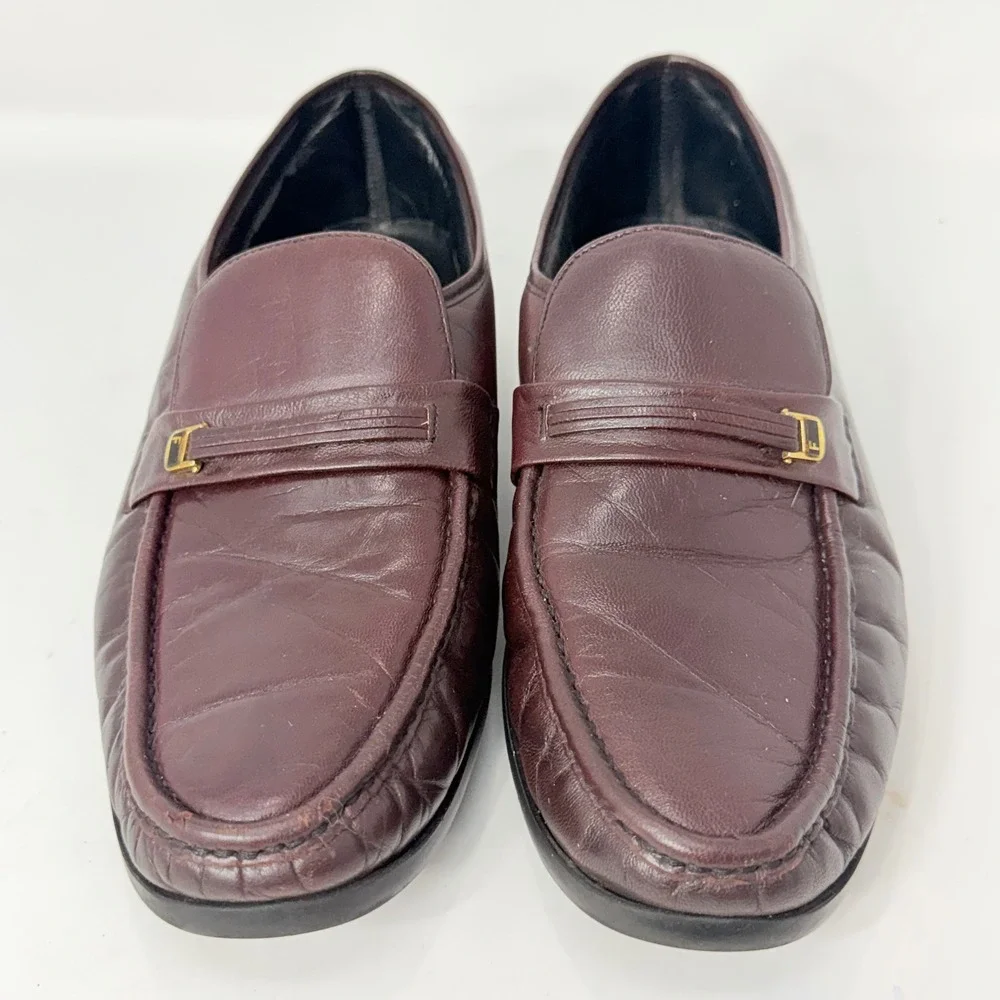 Florsheim Comfortech Mens Burgundy Leather Moc Toe Loafers 13 B 17088-05